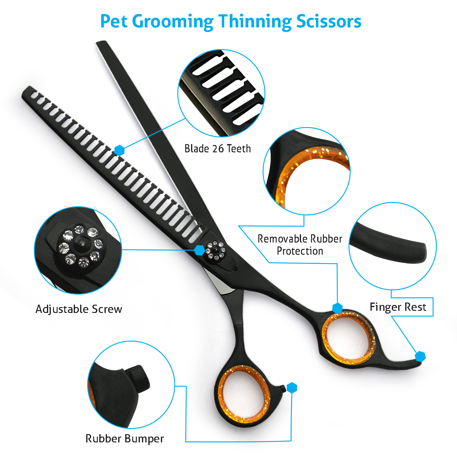 Offset Handle Design Professional Hair Shears, High-quality pet grooming  scissors wholesale