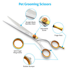 Adjustable Screw Pet Grooming Scissors