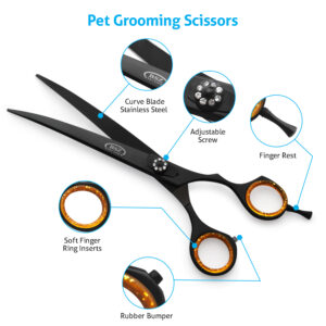 Curved Blade Pet grooming scissors