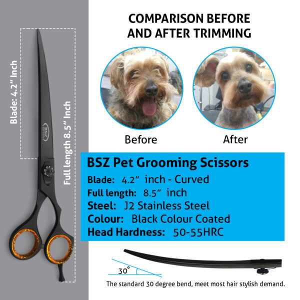 Curved Blade Pet grooming scissors