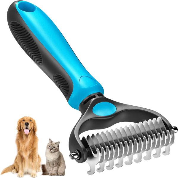 Double Sided Shedding and Dematting Comb for Dogs and Cats